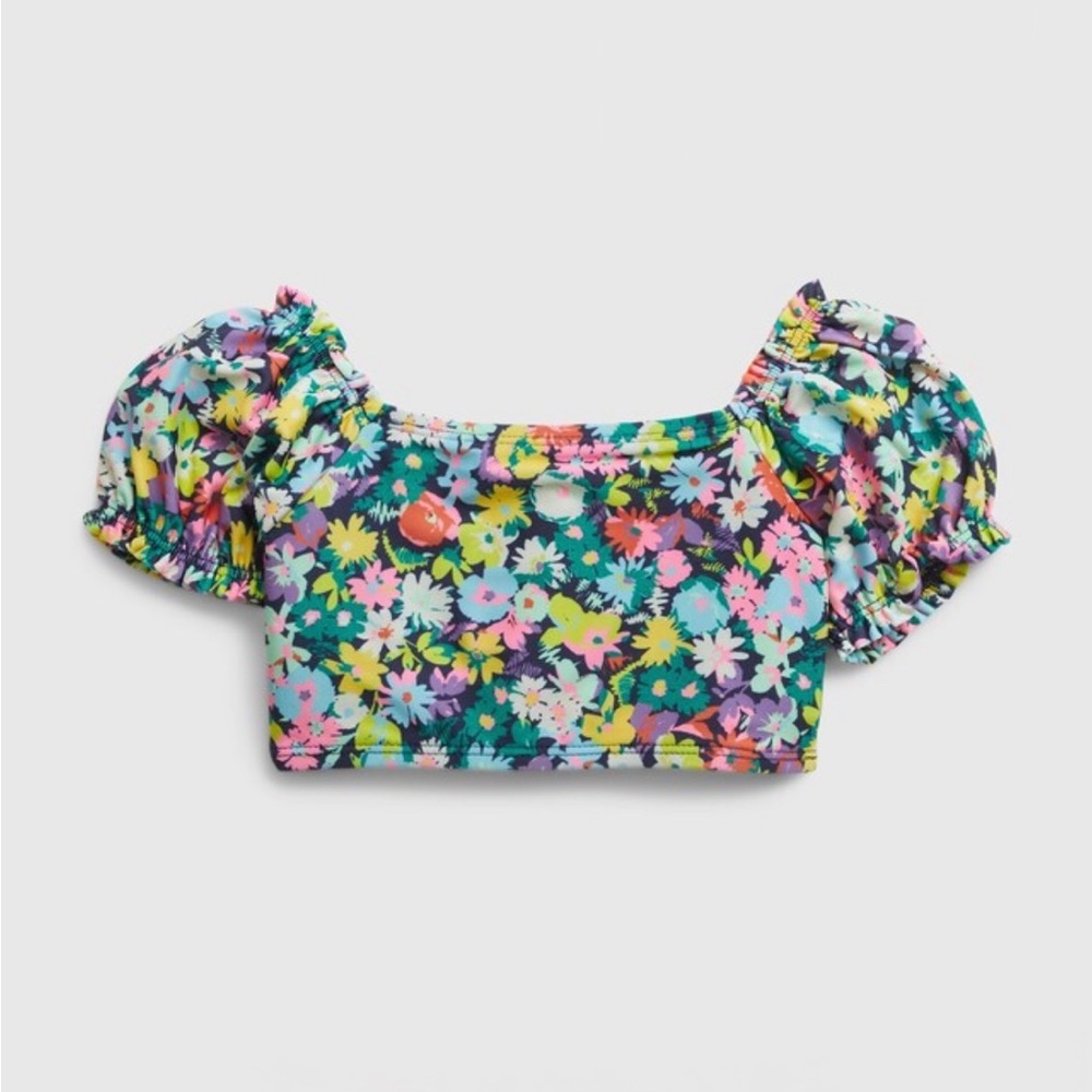 NWT Gap Toddler Recycled Puff Sleeve Swim Top